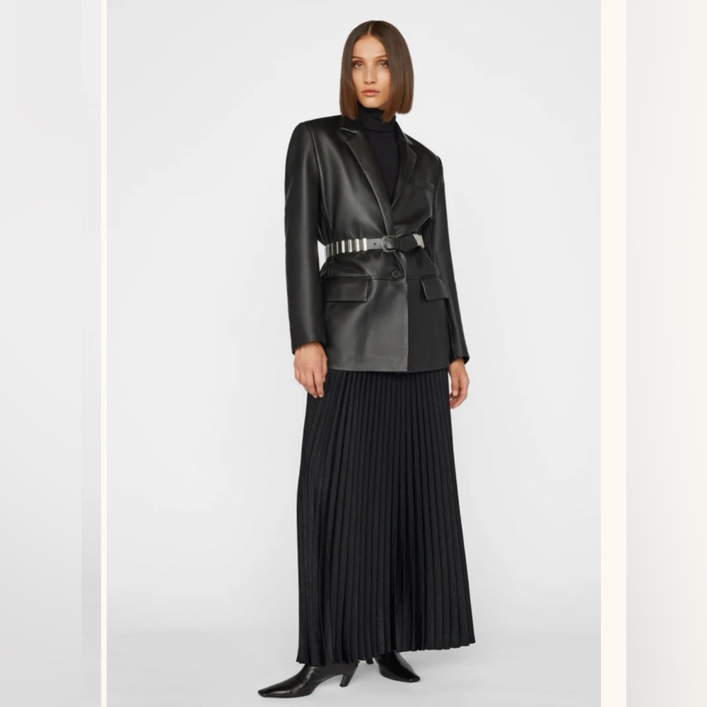 Never worn beautiful black Frame pleated maxi skirt